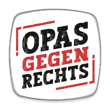 Opas Gegen Rechts - Viereckiger Kühlschrankmagnet - Weiß - Vorne