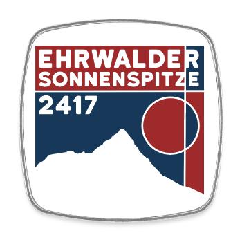Ehrwalder Sonnenspitze Berg Mieminger Kette Tirol - Square fridge magnet - white - Front