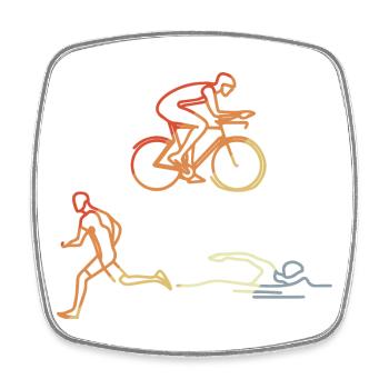 Vintage Triathlet - Viereckiger Kühlschrankmagnet - Weiß - Vorne