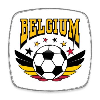 Belgien Fußball Retro College Look Style - Viereckiger Kühlschrankmagnet - Weiß - Vorne