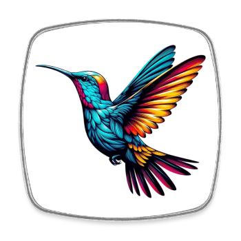 Colibri - Magnet carré - blanc - Devant
