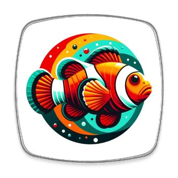 Clownfish - Square fridge magnet - white - Front