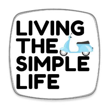 Living the simple life - Viereckiger Kühlschrankmagnet - Weiß - Vorne