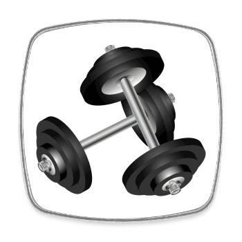 Motif d’haltères pour les amateurs de fitness et de gym - Magnet carré - blanc - Devant