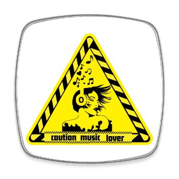 Signal d’alarme pour les mélomanes - Magnet carré - blanc - Devant