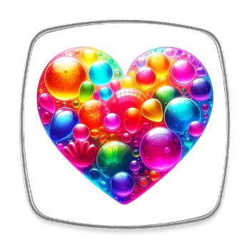 Colorful Heart - Square fridge magnet - white - Front