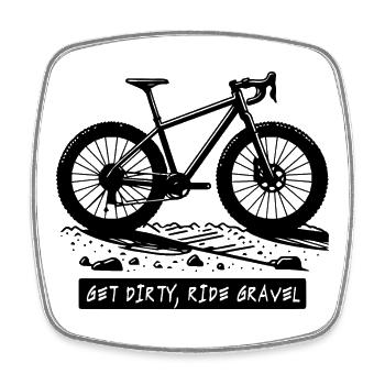 Illustration d’aventure en vélo de gravier - Magnet carré - blanc - Devant