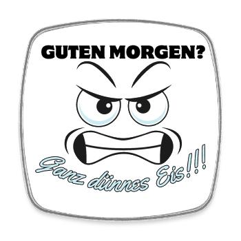 Wütendes Eisbär Motiv mit Spruch - Viereckiger Kühlschrankmagnet - Weiß - Vorne