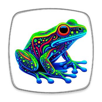 Grenouille - Magnet carré - blanc - Devant