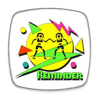 Reminder 80s - Viereckiger Kühlschrankmagnet - Weiß - Vorne