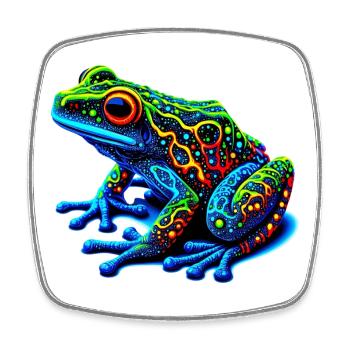 Frosch - Viereckiger Kühlschrankmagnet - Weiß - Vorne