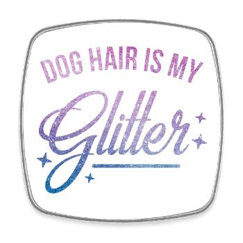 Hundehaare sind mein Glitzer - Viereckiger Kühlschrankmagnet - Weiß - Vorne