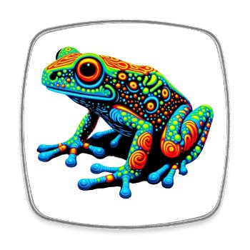 Frosch - Viereckiger Kühlschrankmagnet - Weiß - Vorne