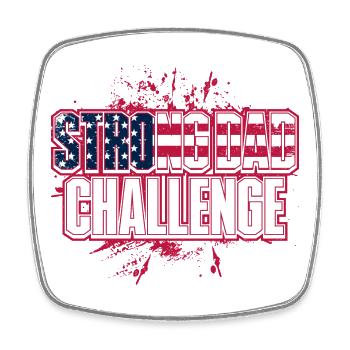 Strong Dad Challenge Flag - Square fridge magnet - white - Front