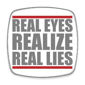 réaliser de vrais yeux reall mensonges | Couleurs modifiables - Magnet carré - blanc - Devant