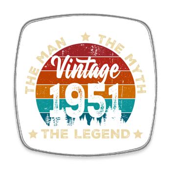 Vintage 1951 Legend Circle Retro - Square fridge magnet - white - Front