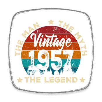 Vintage 1957 Legend Emblem - Square fridge magnet - white - Front