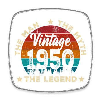 Vintage 1950 Legend Retro Sunset - Square fridge magnet - white - Front