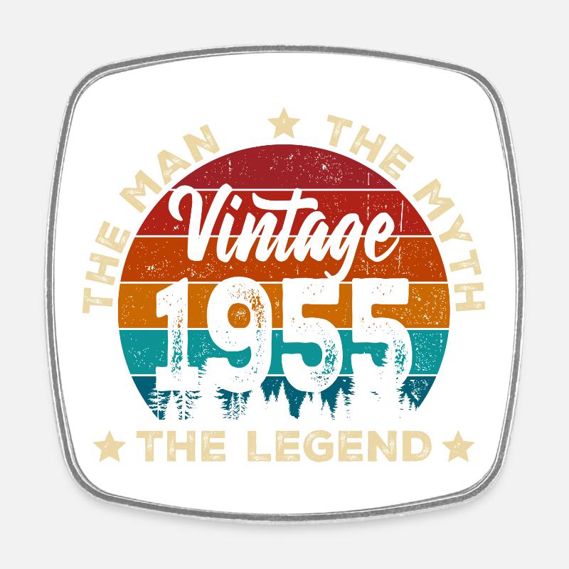 Vintage 1955 Legend - Square fridge magnet - white