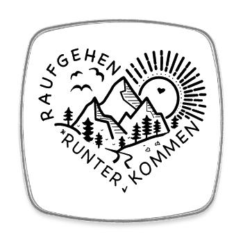 raufgehen runterkommen berge wandern bergsport - Viereckiger Kühlschrankmagnet - Weiß - Vorne