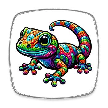 Gecko - Square fridge magnet - white - Front