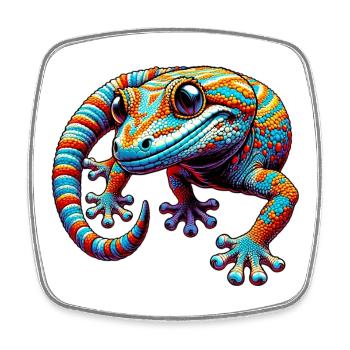 Gecko - Square fridge magnet - white - Front