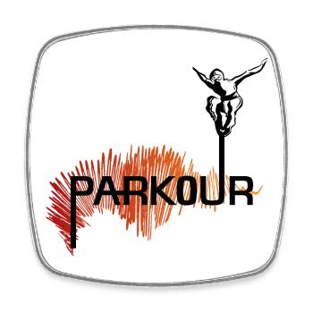 Parkour Ninja - color - Viereckiger Kühlschrankmagnet - Weiß - Vorne