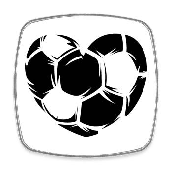 Soccer Heart Symbol Ball Illustration Soccer Love - Square fridge magnet - white - Front