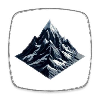 Ein Berg mit Schnee im Polygon-Stil - Viereckiger Kühlschrankmagnet - Weiß - Vorne