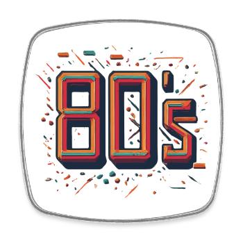 Leuchtende Neon-80er Jahre Design - Viereckiger Kühlschrankmagnet - Weiß - Vorne