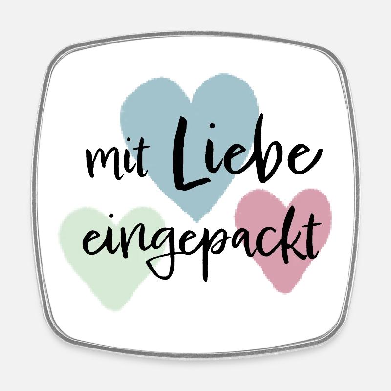 Mit liebe eingepackt - Viereckiger Kühlschrankmagnet - Weiß