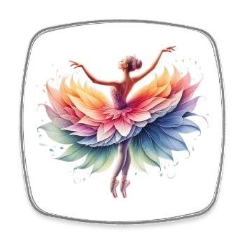 Balletttänzerin mit Tutu - Viereckiger Kühlschrankmagnet - Weiß - Vorne