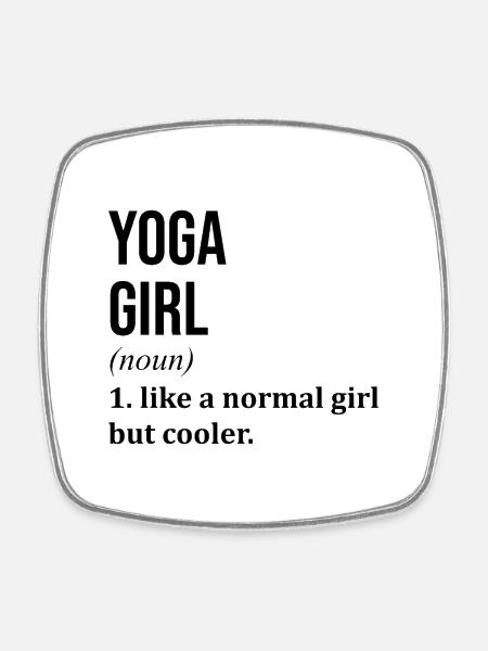 Yoga Yoga Yoga - Square fridge magnet - white
