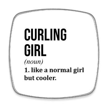 curling - Magnet carré - blanc - Devant