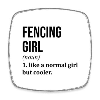 Fencing - Square fridge magnet - white - Front