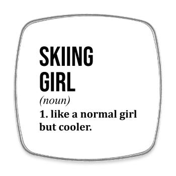 Skiing - Square fridge magnet - white - Front