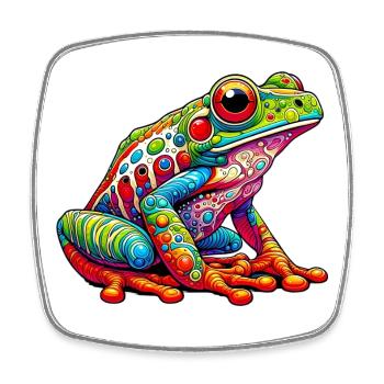 Grenouille - Magnet carré - blanc - Devant
