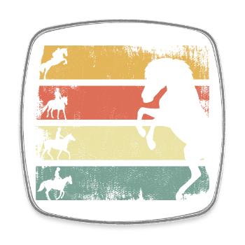 Équitation - Magnet carré - blanc - Devant