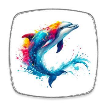 Delfin - Viereckiger Kühlschrankmagnet - Weiß - Vorne