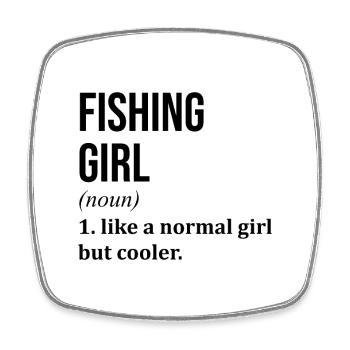 Fishing Fishing Fishing - Square fridge magnet - white - Front