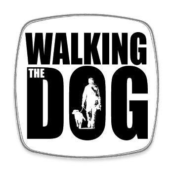 Walking the Dog - Square fridge magnet - white - Front