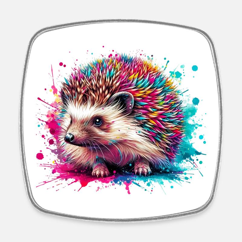 Igel - Viereckiger Kühlschrankmagnet - Weiß