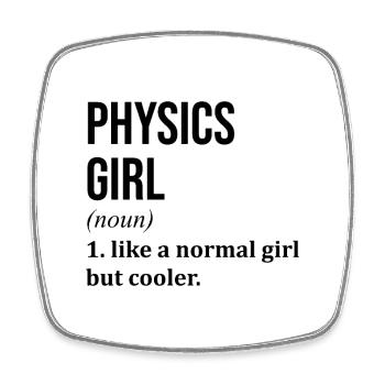 Physics - Square fridge magnet - white - Front