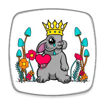 Vintage Retro Kaninchen Herz Liebe Natur Blumen - Viereckiger Kühlschrankmagnet - Weiß - Vorne