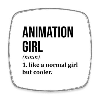 Animation - Square fridge magnet - white - Front