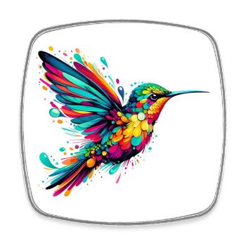 Colibri - Magnet carré - blanc - Devant