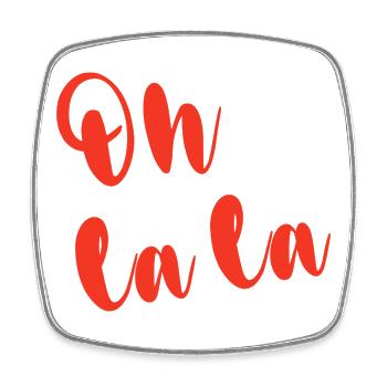 OH LA LA - Magnet carré - blanc - Devant