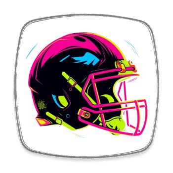 Football Helmet 80s Look - Square fridge magnet - white - Front