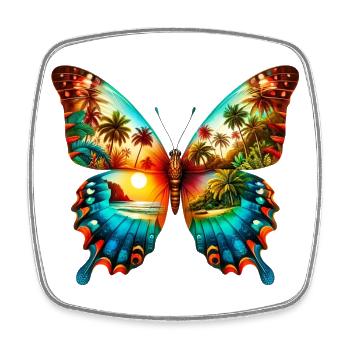 Butterfly - Square fridge magnet - white - Front