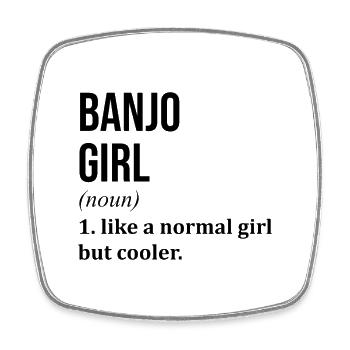 Banjo - Viereckiger Kühlschrankmagnet - Weiß - Vorne